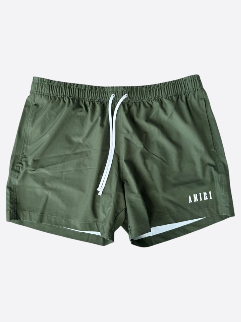Amiri Military Green & White Core Logo Swimshorts